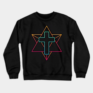 EDM Rave – Sacred Geometry & Cross Crewneck Sweatshirt